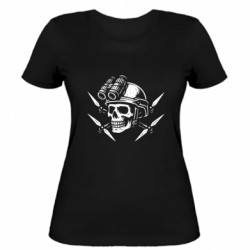 Женская футболка Боевой череп - FATLINE Женская футболка Боевой череп