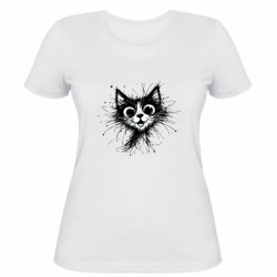 Женская футболка Черный кот - FATLINE Женская футболка Черный кот