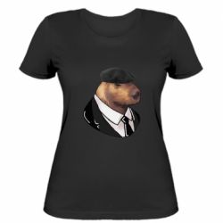 Женская футболка Деловая капибара - FATLINE Женская футболка Деловая капибара