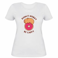 Женская футболка Donut Worry Be Cappy - FATLINE Женская футболка Donut Worry Be Cappy