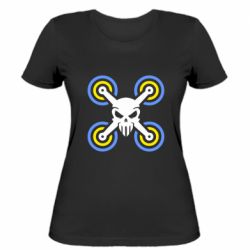 Женская футболка Drone&skull - FATLINE Женская футболка Drone&skull