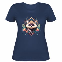 Женская футболка Херсонский енот патриот Украины - FATLINE Женская футболка Херсонский енот патриот Украины