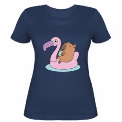 Жіноча футболка Капібара чілить - FATLINE Жіноча футболка Капібара чілить