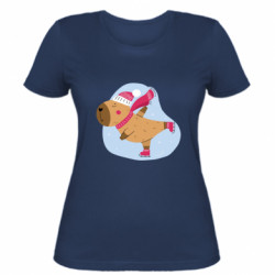 Женская футболка Капибара на коньках - FATLINE Женская футболка Капибара на коньках