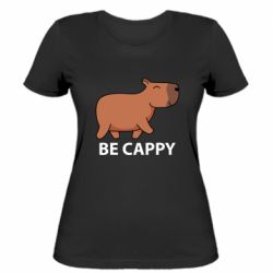 Женская футболка Капибара. Be Cappy - FATLINE Женская футболка Капибара. Be Cappy