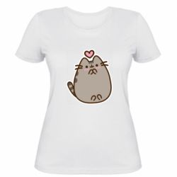 Женская футболка Love Pusheen - FATLINE Женская футболка Love Pusheen