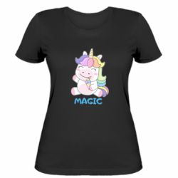Женская футболка Маленький единорог - это магия! - FATLINE Женская футболка Маленький единорог - это магия!