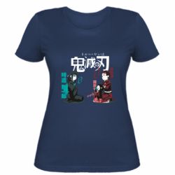 Жіноча футболка Муічіро, Незуко та Танджиро - FATLINE Жіноча футболка Муічіро, Незуко та Танджиро