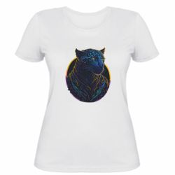 Женская футболка Неоновый ягуар