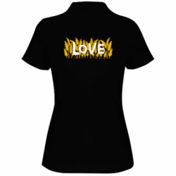 Женская футболка поло Любовь и колосья - FATLINE Женская футболка поло Любовь и колосья