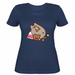 Женская футболка Pusheen Chew - FATLINE Женская футболка Pusheen Chew