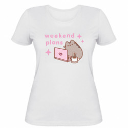 Женская футболка Pusheen Weekend Plans - FATLINE Женская футболка Pusheen Weekend Plans
