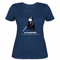 Жіноча футболка QA engineer | Ілюстрація з тестування якості та пошуку помилок