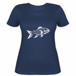 Женская футболка рыба силуэт - FATLINE Женская футболка рыба силуэт