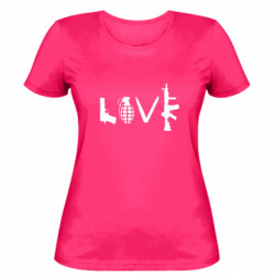 Женская футболка  (S) Love (weapon)  - FATLINE