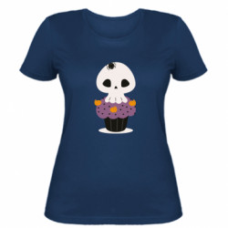 Женская футболка Сладкий Хэллоуин. Капкейк Череп - FATLINE Женская футболка Сладкий Хэллоуин. Капкейк Череп