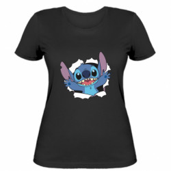 Женская футболка Стич выпрыгивает - FATLINE Женская футболка Стич выпрыгивает