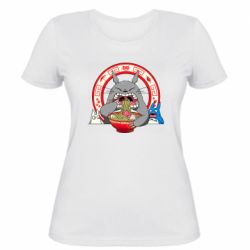 Жіноча футболка Totoro Eats Udon - FATLINE Жіноча футболка Totoro Eats Udon