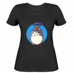 Женская футболка Тоторо под Зонтиком - FATLINE Женская футболка Тоторо под Зонтиком
