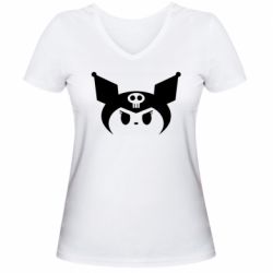 Жіноча футболка з V-подібним вирізом Evil Kuromi - FATLINE Жіноча футболка з V-подібним вирізом Evil Kuromi