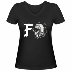 Женские футболки с V-образным вырезом - FATLINE