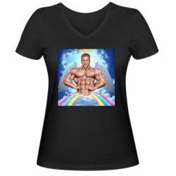 Женские футболки с V-образным вырезом