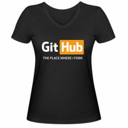 Женские футболки с V-образным вырезом