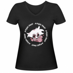 Женская футболка с V-образным вырезом Hazbin Hotel Angel dust