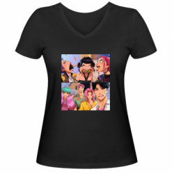 Женские футболки с V-образным вырезом