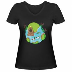 Женские футболки с V-образным вырезом - FATLINE