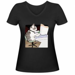 Женские футболки с V-образным вырезом