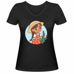 Женские футболки с V-образным вырезом