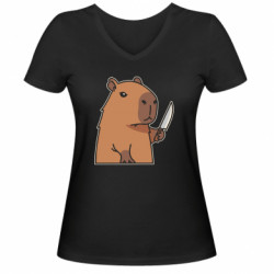 Женские футболки с V-образным вырезом