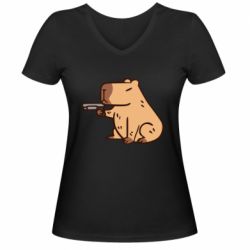 Женские футболки с V-образным вырезом