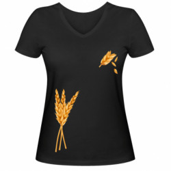 Женская футболка с V-образным вырезом Пшеница Freedom