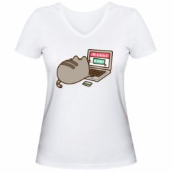 Женские футболки с V-образным вырезом
