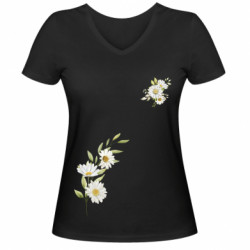 Женская футболка с V-образным вырезом Ромашки Freedom