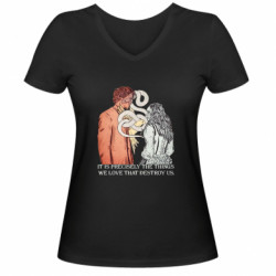 Женские футболки с V-образным вырезом