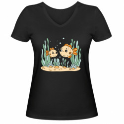 Жіночі футболки з V-подібним вирізом