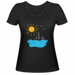 Женские футболки с V-образным вырезом