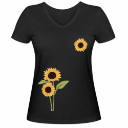 Женская футболка с V-образным вырезом Подсолнечник Freedom