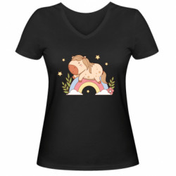 Женские футболки с V-образным вырезом