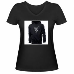 Женские футболки с V-образным вырезом - FATLINE