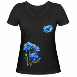 Женская футболка с V-образным вырезом Васильки Freedom