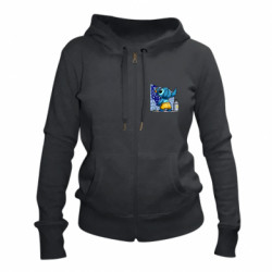 Жіноча худі на блискавці Стіч патріот України - FATLINE Жіноча худі на блискавці Стіч патріот України