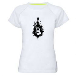 Жіноча спортивна футболка Гітара в лісі - FATLINE Жіноча спортивна футболка Гітара в лісі