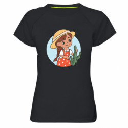 Женская спортивная футболка Милаха девочка в шляпе - FATLINE Женская спортивная футболка Милаха девочка в шляпе