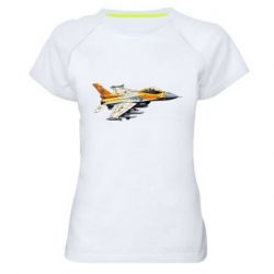 Женская спортивная футболка Истребитель ф-16 - FATLINE Женская спортивная футболка Истребитель ф-16