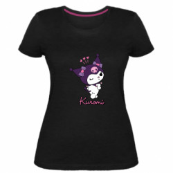 Жіноча стрейчева футболка Kuromi Wink - FATLINE Жіноча стрейчева футболка Kuromi Wink