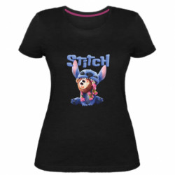Женская стрейчевая футболка Лило и стич фильм - FATLINE Женская стрейчевая футболка Лило и стич фильм
